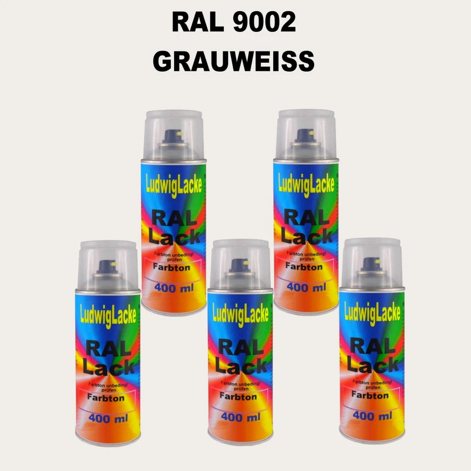 RAL 9002 Grauweiß MATT Spraydosen 5 x 400ml  FreiHaus 