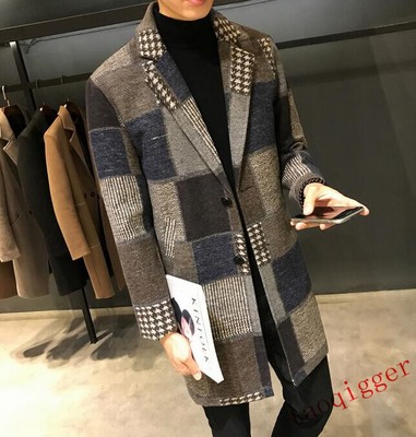 colour block wool coat