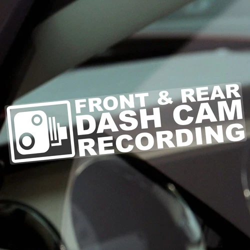 1 x Sign Front and Rear Dash Cam Recording Stickers Camera View Security Warning