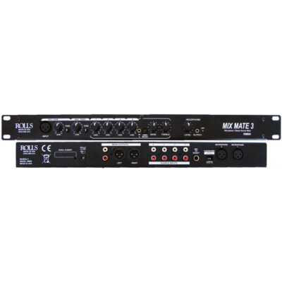 Rolls RM69 MixMate 3 6 Channel Electronic Audio Mixer with 2 Microphone Inputs 