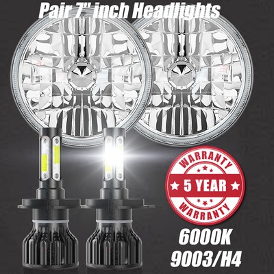 NCZCREL 7" LED Headlights With Halo – For Chevy Camaro 1967-1981 – Hi/Lo, DRL, Turn Signal - View #2