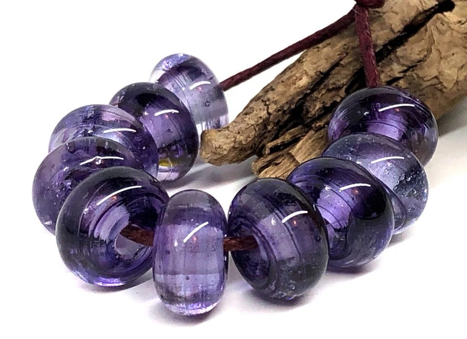 Cuentas de vidrio de murano hechas a mano únicas marca Tamara Yarilo 10 piezas Foto 3 de 4