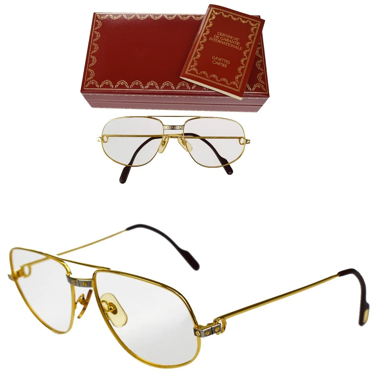 Must de Cartier Santos Reading Frame Metal Gold France 31JH184 eBay