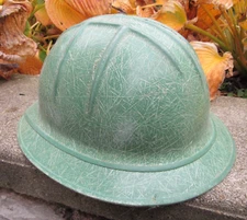 1950's vintage JACKSON PRODUCTS SH-1 Fiberglass Hard Hat RARE GREEN FULL BRIM!