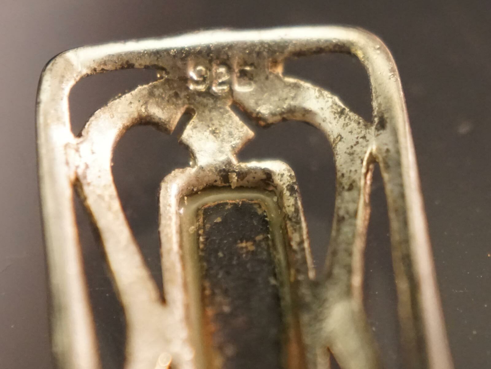 Sterling Silver Earrings with Rectangular Onyx St… - image 3