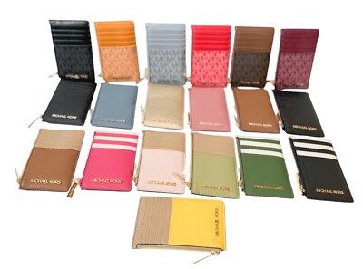 MICHAEL KORS JET SET TRAVEL TOP ZIP CARD CASE WALLET