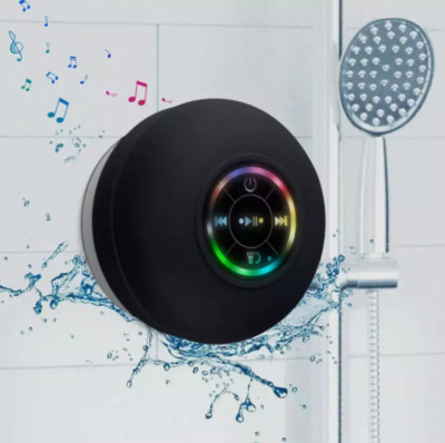 Waterproof Bluetooth Wireless Shower Speaker Bathroom Speaker LED Light +*