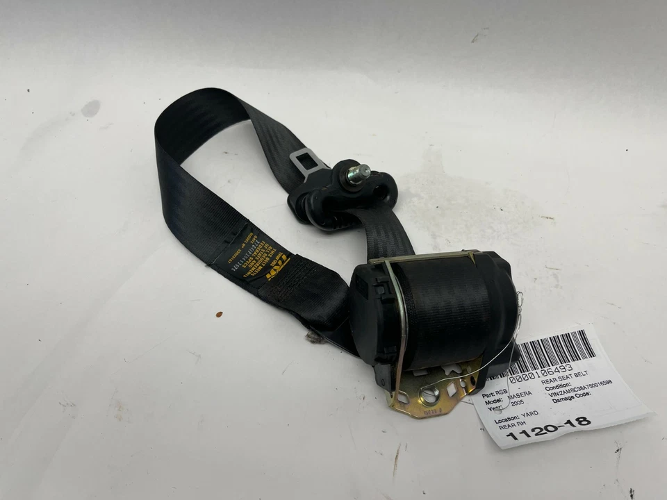Maserati Coupe GT 2005-2007 retractor de cinturón de seguridad trasero derecho del lado del pasajero OEM Foto 2 de 4