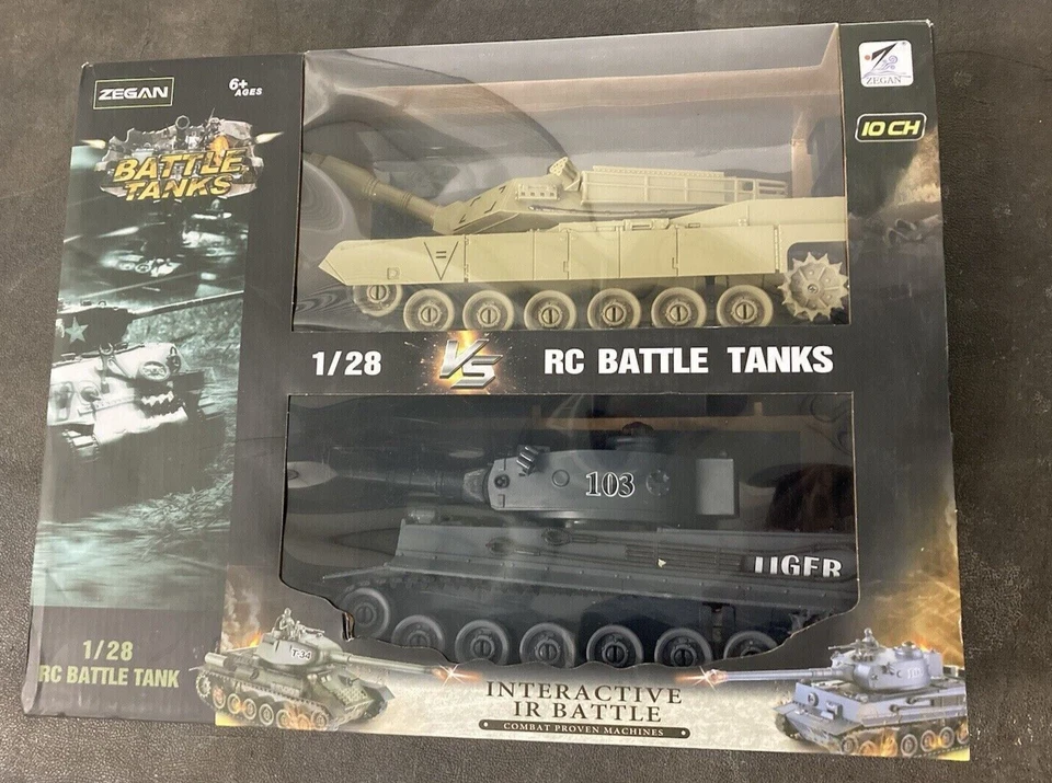 1/28 scale Pair of  Interactive Battle Tanks RC Tiger 1 M1A2 IR Emitters - Image 3 of 3