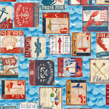 Meterware, ab 0,5 m:  Dekostoff  "Luarca", maritim, 140 cm breit (€ 11,00/qm)