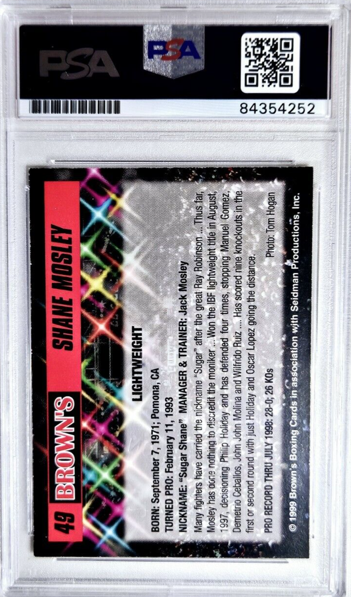 1999 Brown's Boxing #49 Shane Mosley Signed Rookie Card Autograph