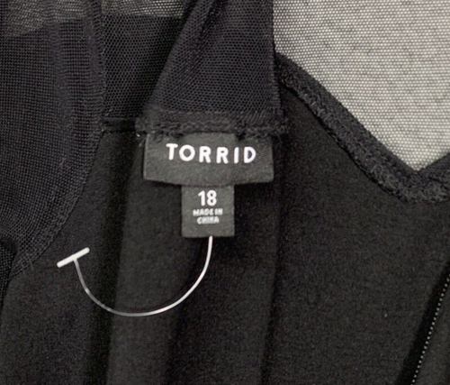 Abito Torrid da donna nero svasato midi tasche maniche a maglia tasche collo taglia 18 - Foto 11 di 16