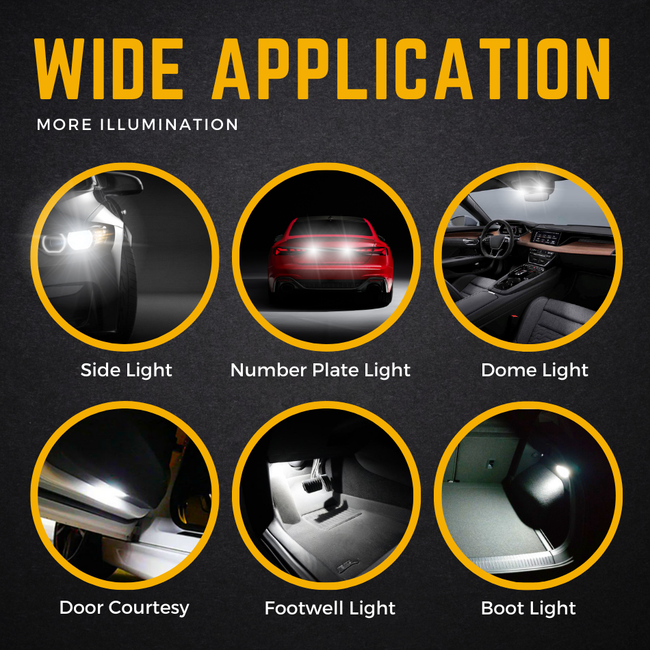 2825 Led Bulb 4x T10 501 LED Car Side Light Bulbs - Error Free Canbus W5W Xenon White For Sidelights & Interior Lights Xenon Xenon Car & Truck Light Bulbs & LEDs - Foto 7