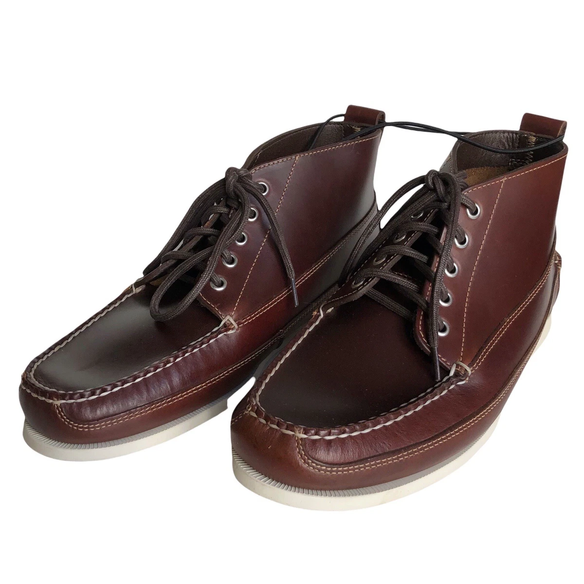 GH Bass Men's Camp MOC Leather Shoes Ankle Boots Brown Men&