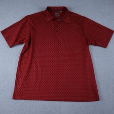 Adidas Golf Polo Shirt Mens Large Climacool Performance Stretch Red Short Sleeve