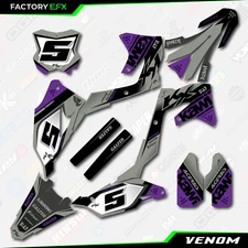 Gray Purple Venom Graphics Kit fits 21-24 Kawasaki KXF250 KXF 250 Plate KX250F