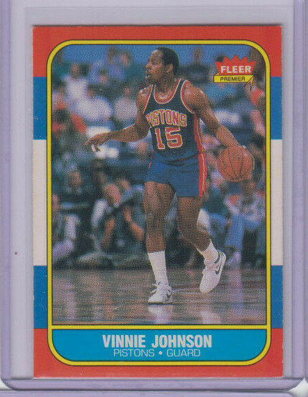 1986-87 Fleer #56 Vinnie Johnson  Detroit Pistons  NM