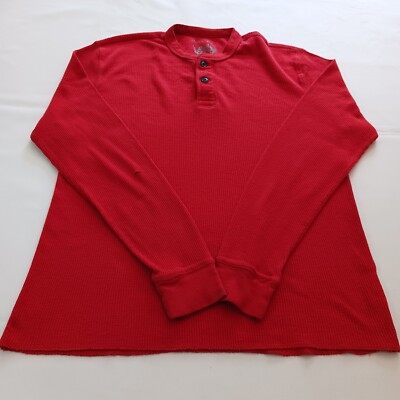 Red Camel Round Neck Men s Red Cotton Blend Sweatshirt Long Sleeve Sz L RN#31104