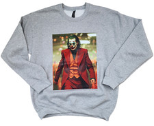 Hombre El Guasón Villano Sudadera Cuello Redondo Color Gris Regalo Nuevo Batman