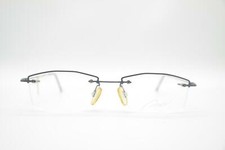 Amor 804 Metallic Blue Semi-Rimless Eyeglasse...