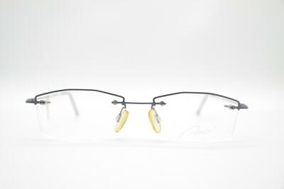 Amor 804 Metallicblau halbrand Brille Brillengestell eyeglasses Neu