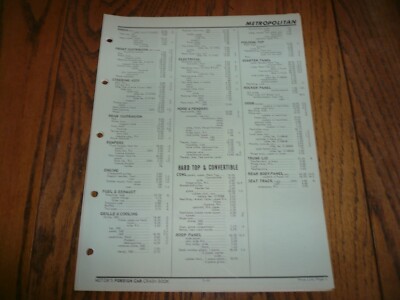 Metropolitan Motor's Foreign Car Crash Book Pages 
