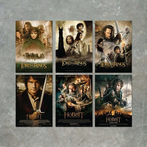 Lord Of The Rings Movies and Film Poster Print Packs - 6 POSTERS (A6, A5, A4, A3
