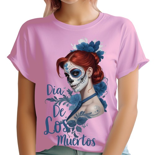Day Of The Dead Sugar Skull Women T-Shirt D?a De Los Muertos Celebration #DOTD - Picture 18 of 27