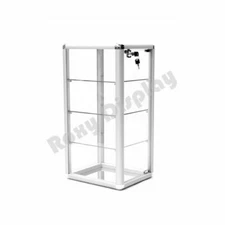 Aluminum Framed Glass Counter Top Display Showcase with Swing Open Door and Lock