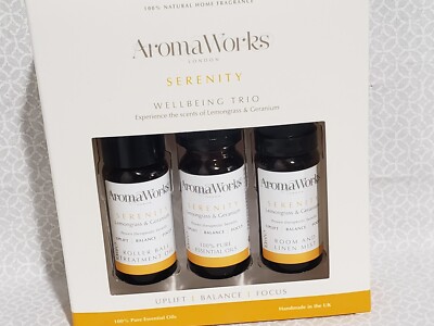 AromaWorks Serenity Wellness Lemongrass & Geranium  Gift Set NIB