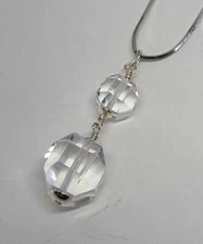 Vintage Rock Quartz Crystal Sterling Silver Pendant