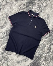 Moncler Maglia Polo Manica Corta Shirt Men Size M Blue