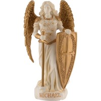 Miniatur Weiß-Gold Erzengel Michael BeschüTzer Der Menschen Und Bezwinger Des Te