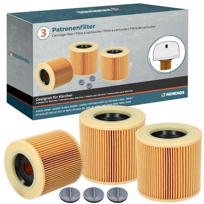 3x Patronen-Filter für Kärcher WD 2, WD 3, WD 3 Premium, WD 3 P Extension Kit