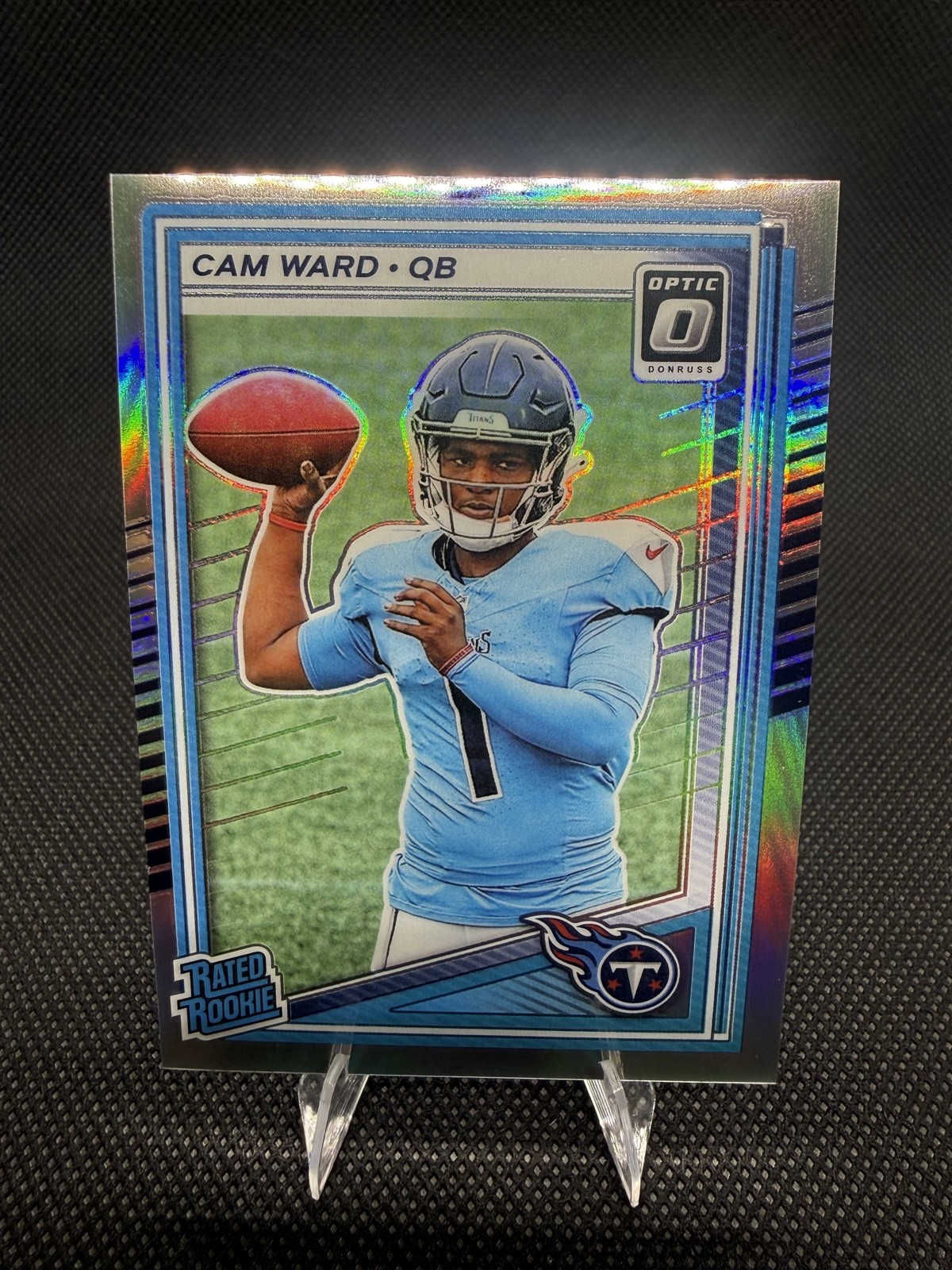 2025 Panini Donruss Optic - Cam Ward #293 Holo Prizm (RC) - Tennessee Titans