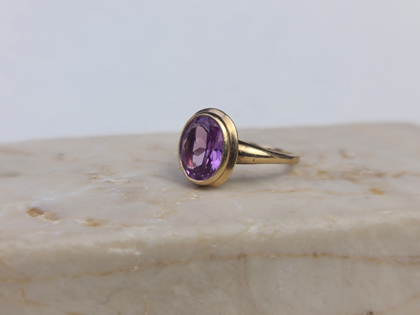 10k Solid Yellow Gold Color Changing Sapphire Gem… - image 8