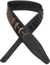 Levy's MG317MP 2.5-inch Padded Garment Leather Guitar Strap - Moon Phases Brown