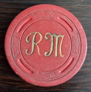 $.25 Cent (RM) Frank Schoen Cardroom San Diego CA Casino Chip