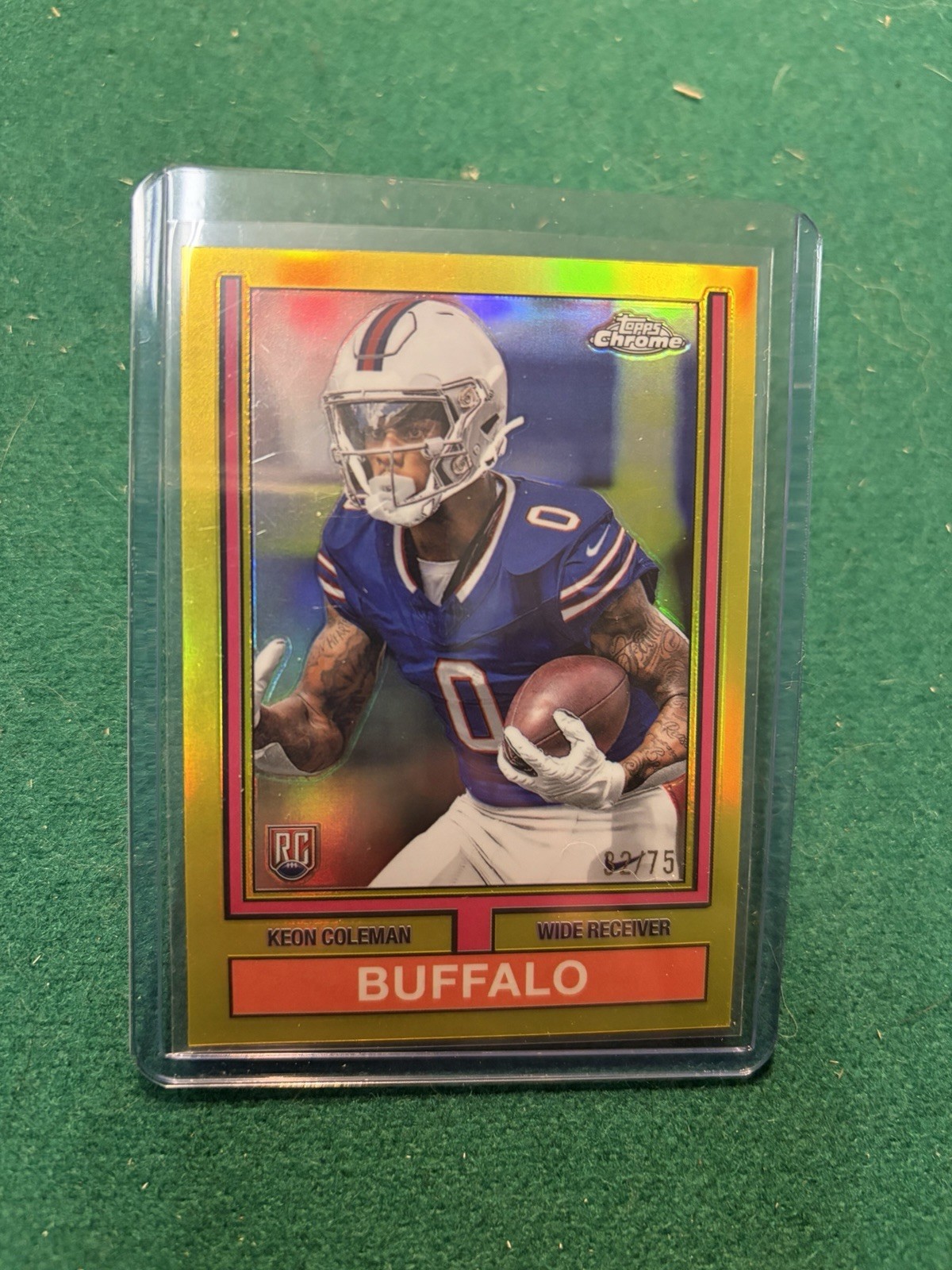 Keon Coleman Topps Chrome 1974 Topps Football #74TF6 Yellow Refractor