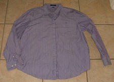 Purple Striped Sz XL Casual or Dress Button Up Long Sleeve Cotton Shirt CHAPS