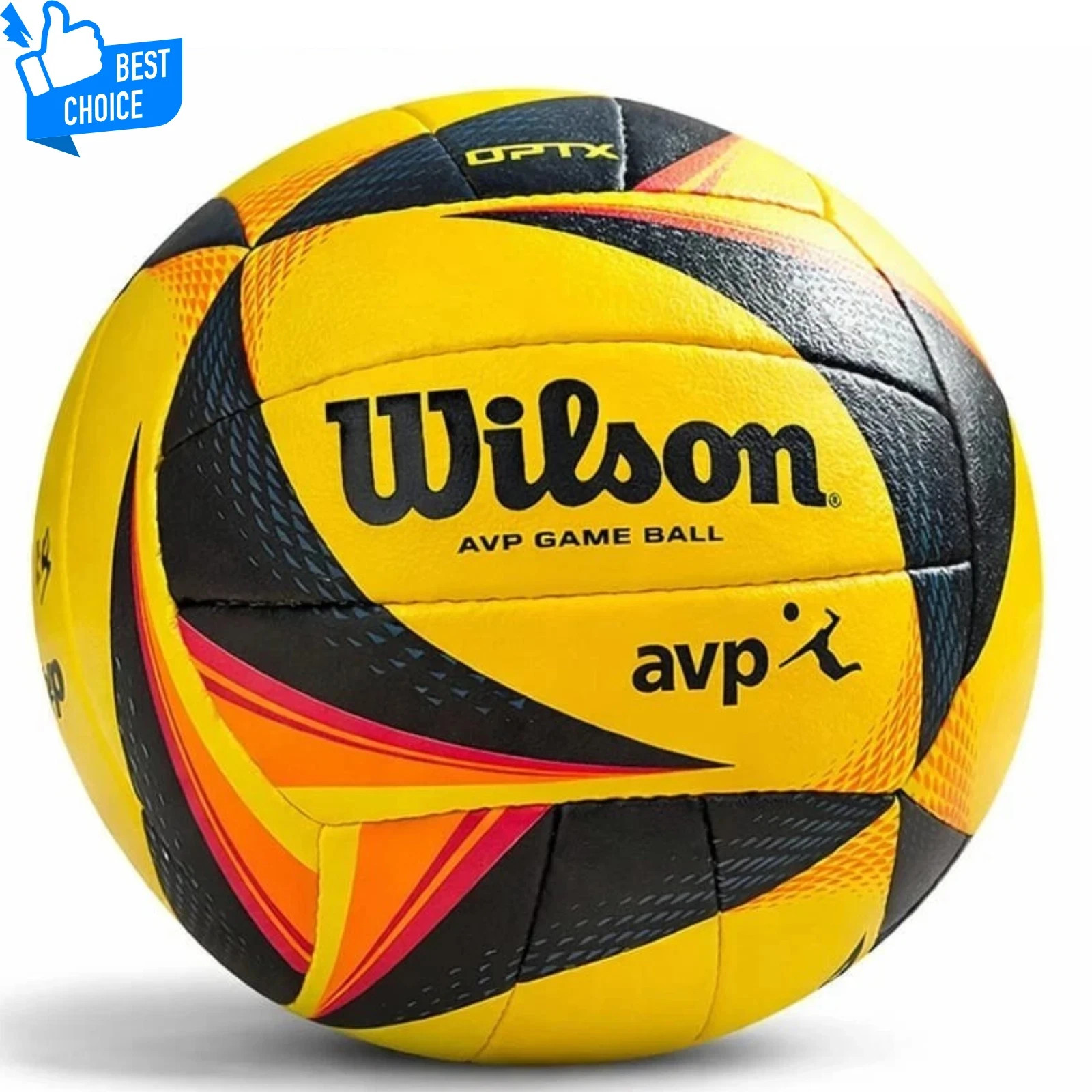 Wilson AVP OPTX Official Beach Volleyball Tour Match Game Ball - Black/Yellow