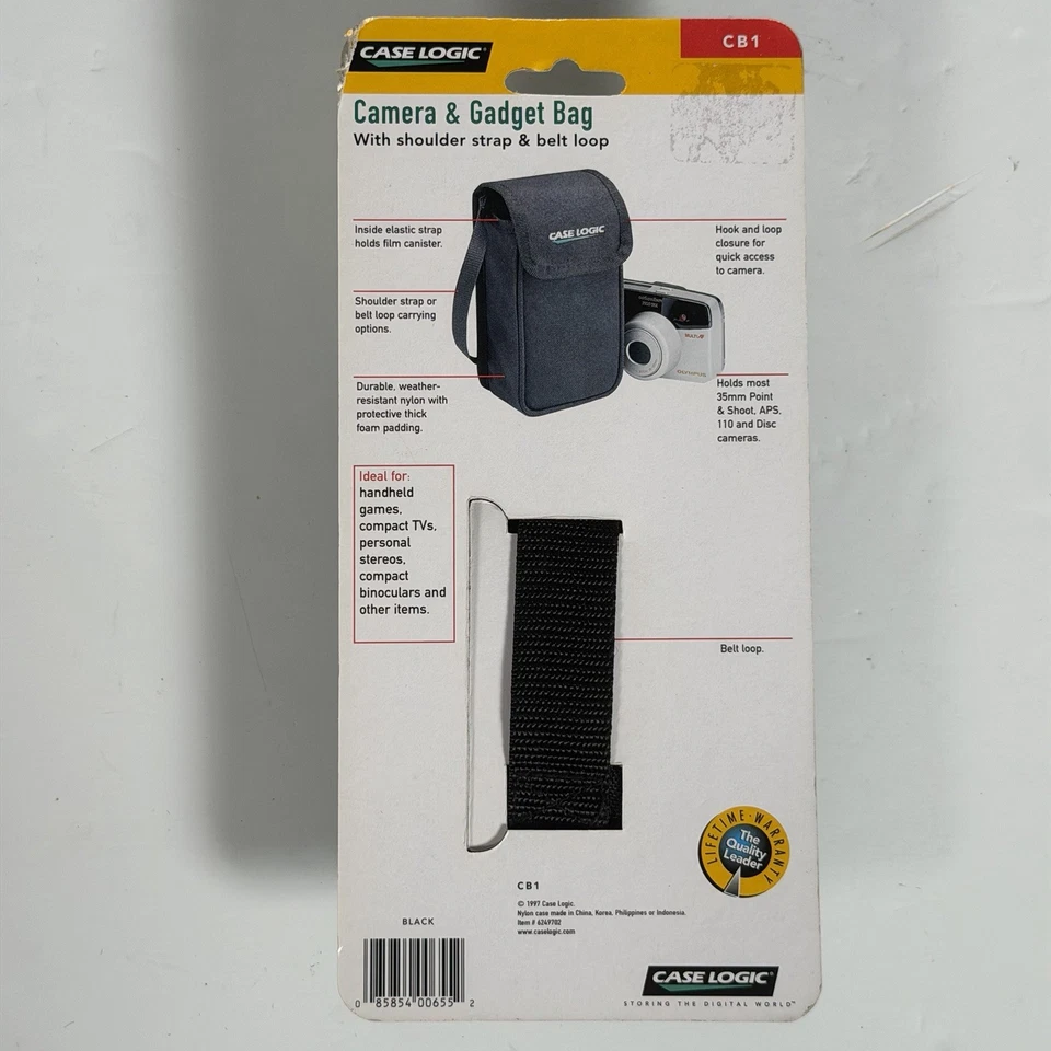 VTG Case Logic Compact Camera Bag Black w/ Shoulder Strap - New/Old Stock - Image 3 of 4