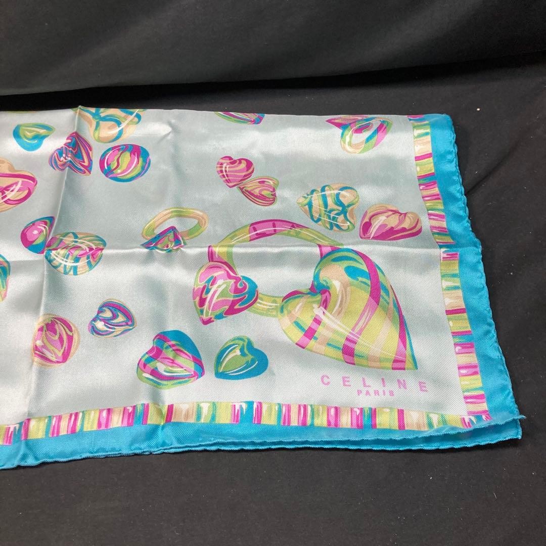 Celine Light Blue  Silk  Scarf  66×67cm image 5