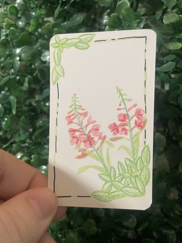 OOAK Original Abstract Mini Painting | Fireweed Themed Tiny Painting