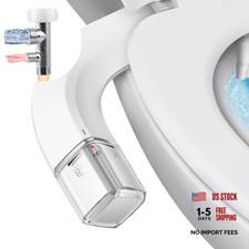 Warm Water bidet, Dual Nozzle Non-Electric Hot and Cold Bidet White Warm Bidet