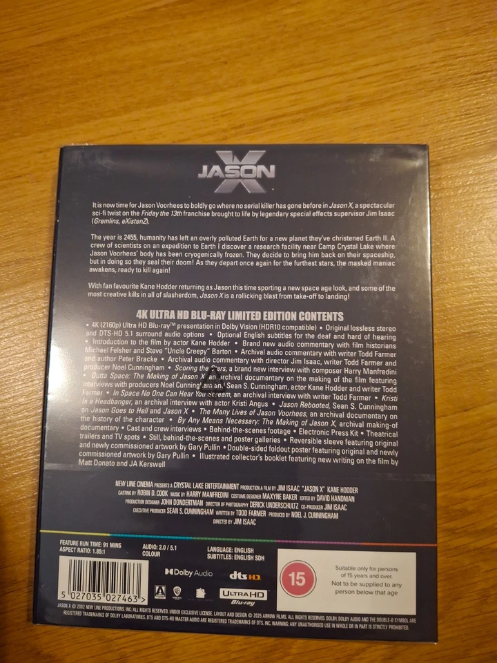Jason X - Limited edition 4K UHD BLU-RAY -  ARROW -  NEW SEALED  - Image 2 of 2