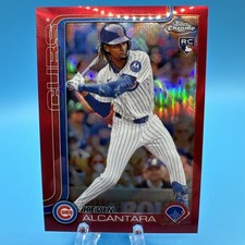 2025 Topps Chrome Kevin Alcantara True Red Refractor 5/5 Cubs RC