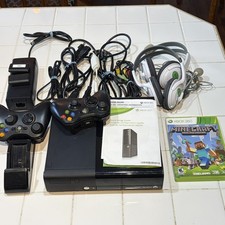 Microsoft Xbox 360 E Black Console 4 GB Bundle 2 Controllers 2 Headsets