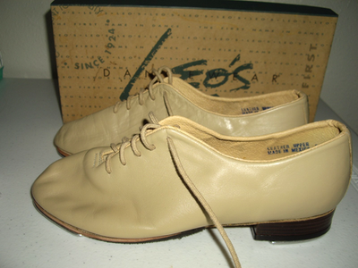 EEUC Womens Girls 6M Leo's Giordano Tan Leather Tone Master Tap