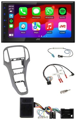 JVC Bluetooth 2DIN Steering Wheel DAB USB Car Stereo for Vauxhall Astra J 2009 Onwards Titanium Grey
